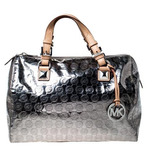 michael kors metallic silver crossbody bag|michael kors silver hardware bags.